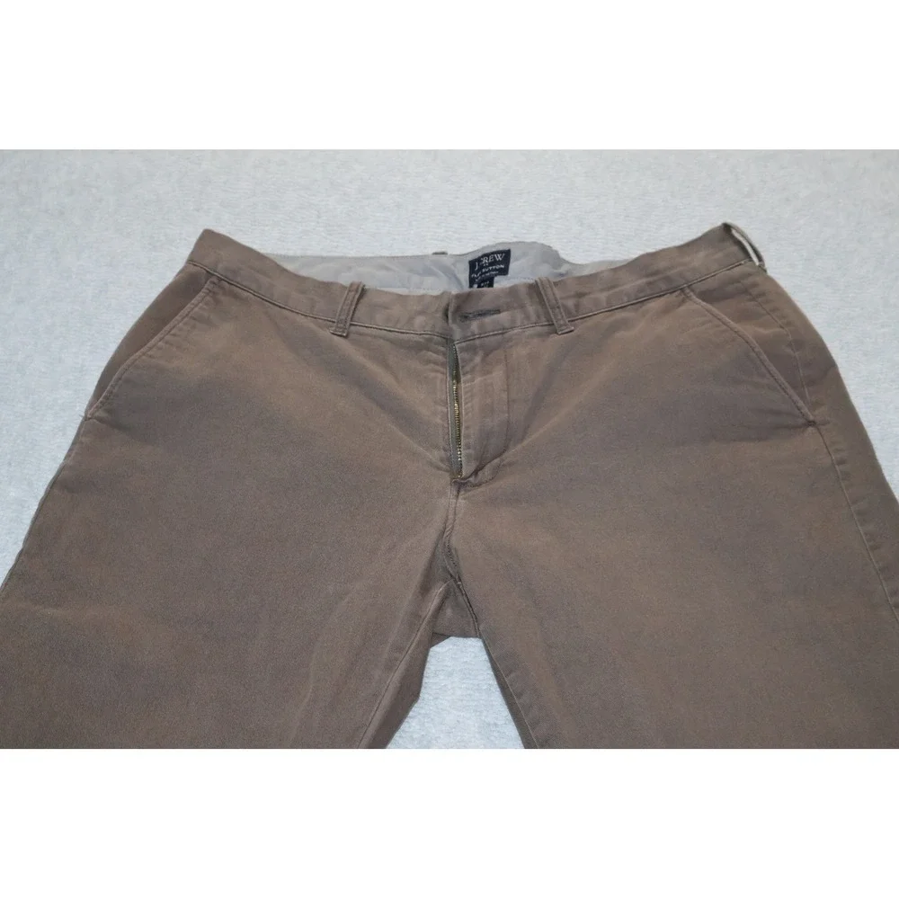 J.Crew Flex Sutton Pants Men 34x31 Brown Chino Khakis Cotton Blend